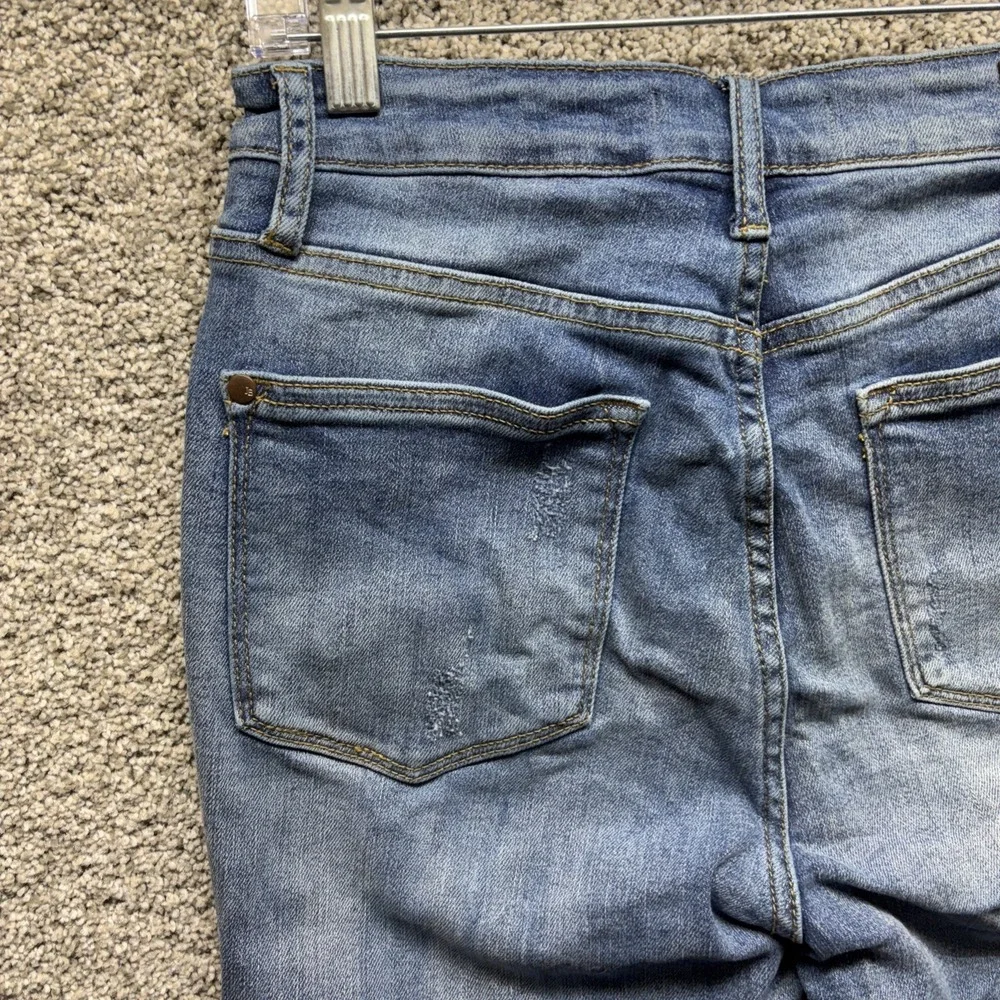 Judy Blue Flare Women's 9/29x31 Jeans Raw Frayed High Rise Light Wash Distressed